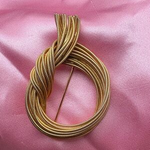 vintage Golden Twisted Brooch